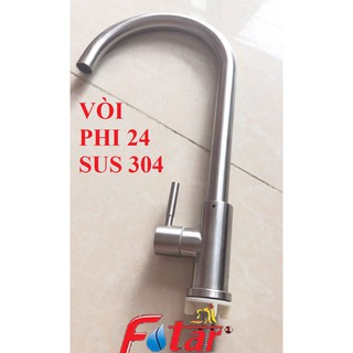 [NƯỚC MẠNH ỐNG TO PHI 24] Vòi Rửa Chén Bát Lạnh Inox 304 quay 360 độ dùng cho 2 hộc chậu N5001 Fotar VÒI PHI 24