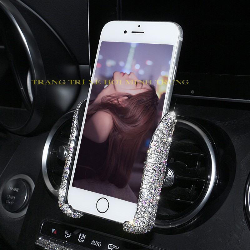 Set giá đỡ điện thoại trên ô tô đính đá cao cấp  ( Kèm Video ) ⚡️ Phụ Kiện Trang Trí Xe Hơi Cao Cấp | BigBuy360 - bigbuy360.vn