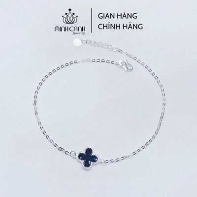 Lắc Chân Bạc Cỏ 4 Lá Đen Minh Canh Jewelry
