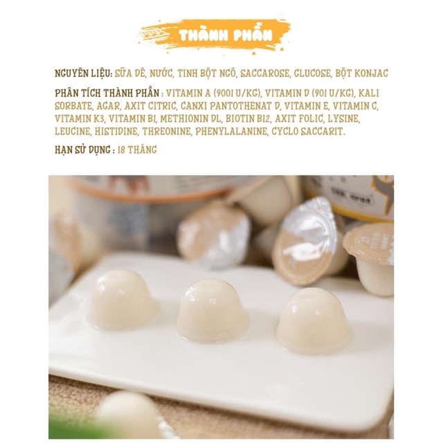 Pudding thạch sữa dê bổ sung canxi cho mèo gói 225g