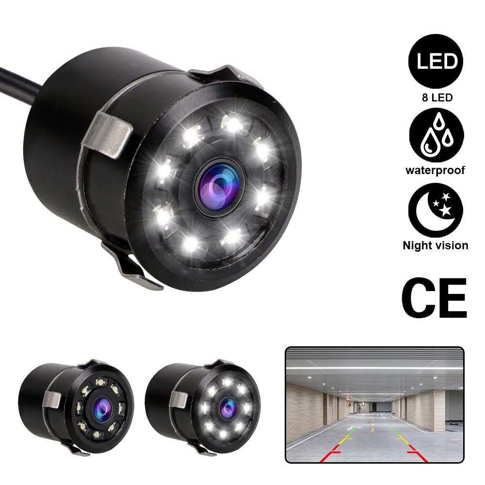 Camera 8 LED CCD Góc Rộng 170 Độ Chống Thấm Nước° Camera Quan Sát Phía Sau Xe Hơi Tầm Nhìn Ban Đêm