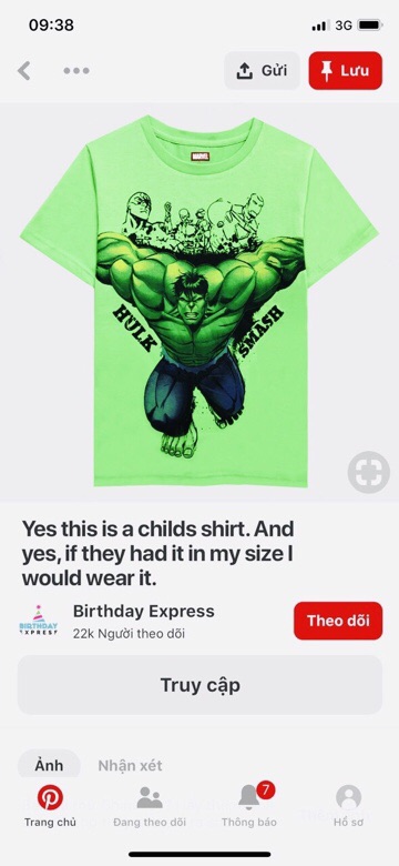 Áo Marvel size đại cho bé