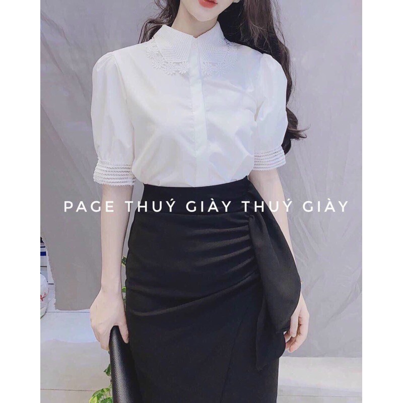 Áo sơ mi nữ công sở phối ren