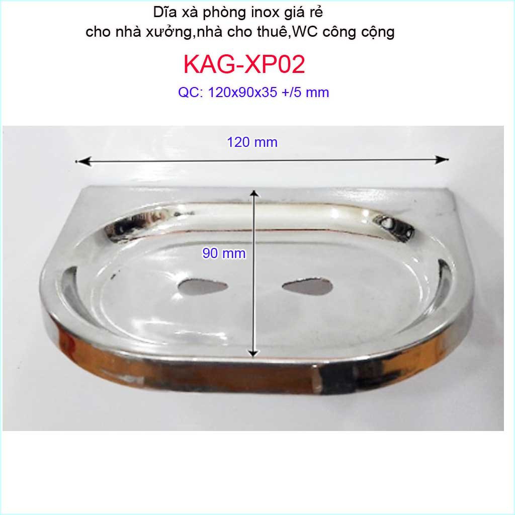Dĩa xà phòng Inox 304 cho nhà trọ, dĩa đựng xà bông cục KAG-XP02
