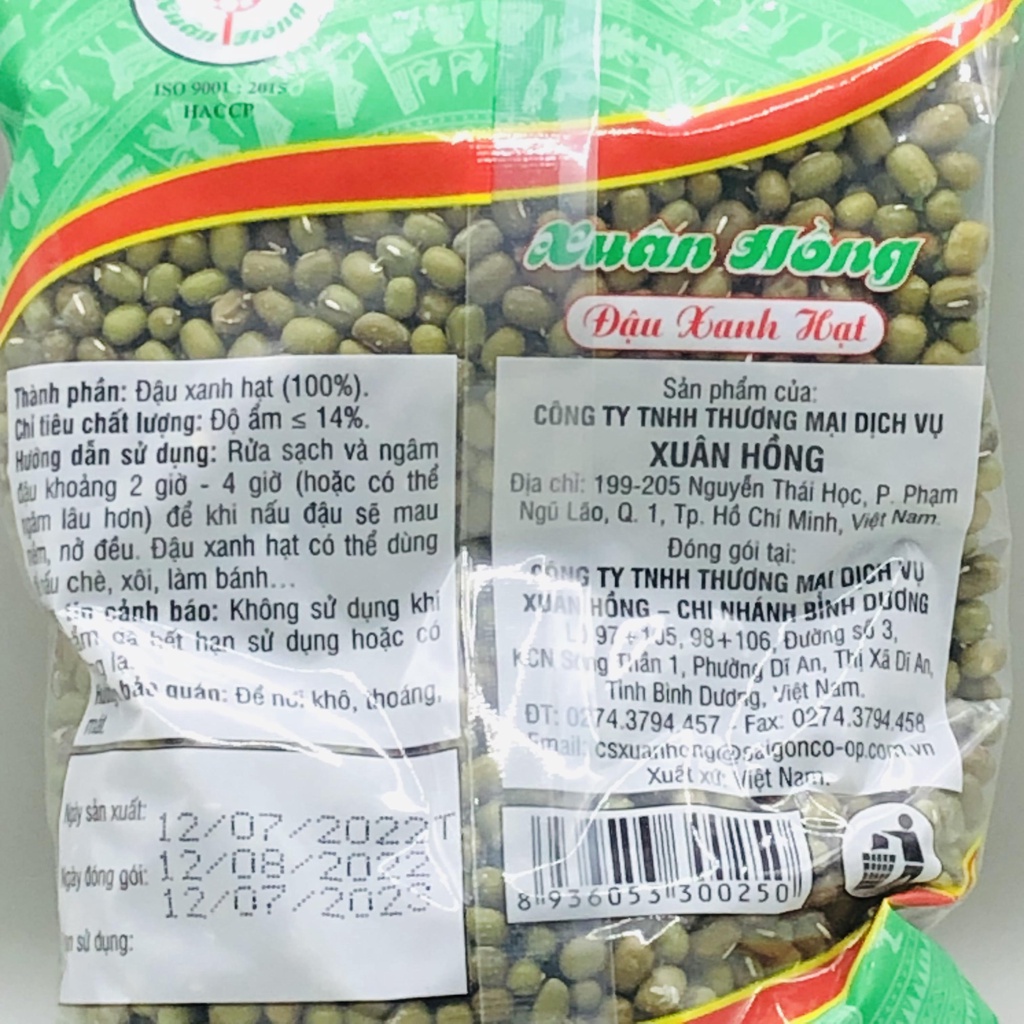 Combo 2 gói Đậu xanh hạt đậu xanh nguyên hạt đỗ xanh Xuân Hồng 500g