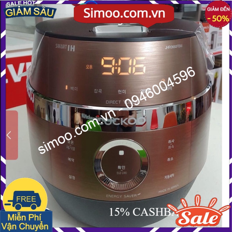 💥 ⚡ SẢN PHẨM CHÍNH HÃNG 💥 ⚡  Nồi cơm điện Cao tần Cuckoo CRP-JHR0660FBM 1.08L. Chính hãng bảo hành 24 tháng