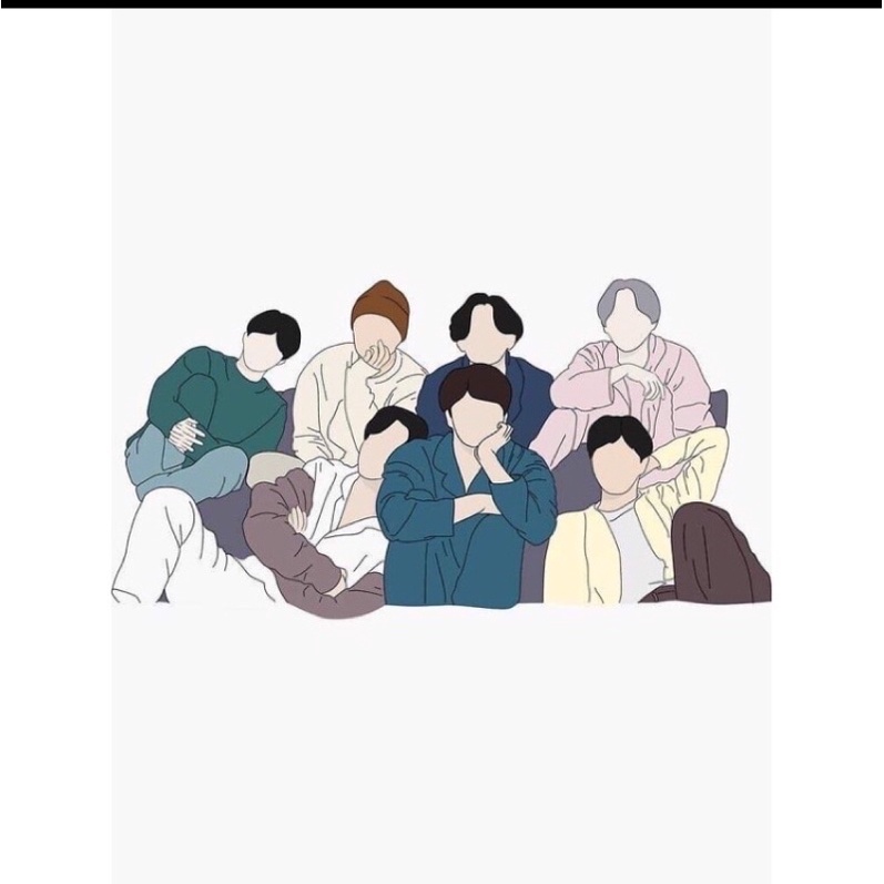 Tranh Kính Tô Màu Bts 7 Thành Viên | Shopee Việt Nam