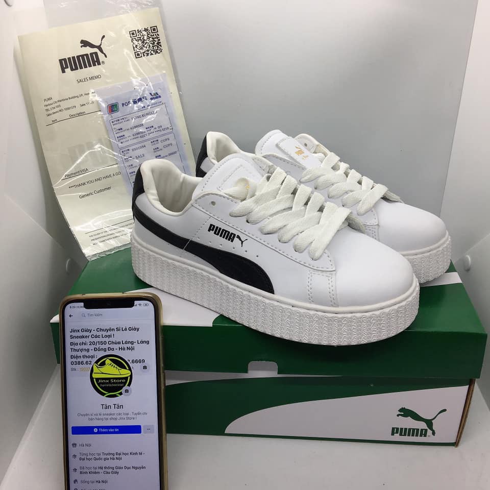 [Hot trend-Freeship] Giày thể thao Puma trắng kẻ đen cao cấp Jinx Store | BigBuy360 - bigbuy360.vn