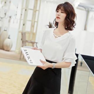 Áo kiểu tay loa hai tầng size lớn