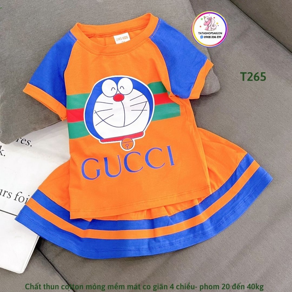 T170 Set bộ váy bé gái size đại chất cotton mặc mát [22 40kg]