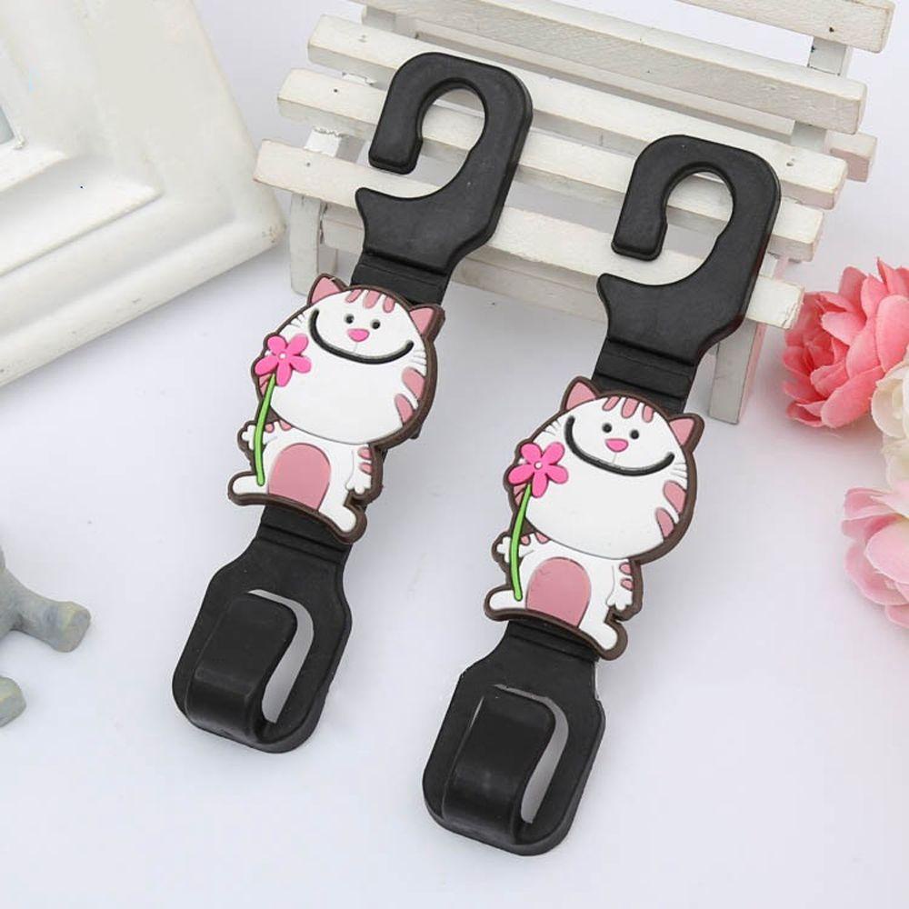 Set 2 móc treo đồ MMULCK gắn phía sau ghế xe hơi thiết kế hoạt hình dễ thương thông dụng