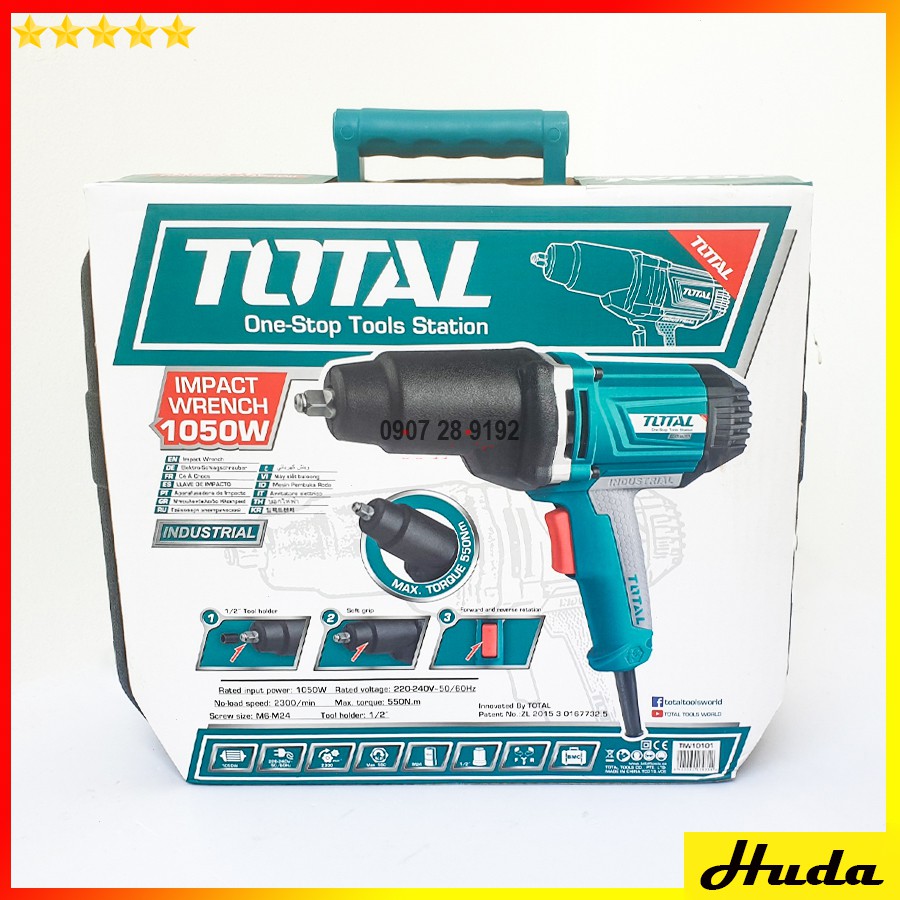 TOTAL MÁY VẶN BU LÔNG ĐIỆN 1050W TIW10101 - Máy siết bu lông