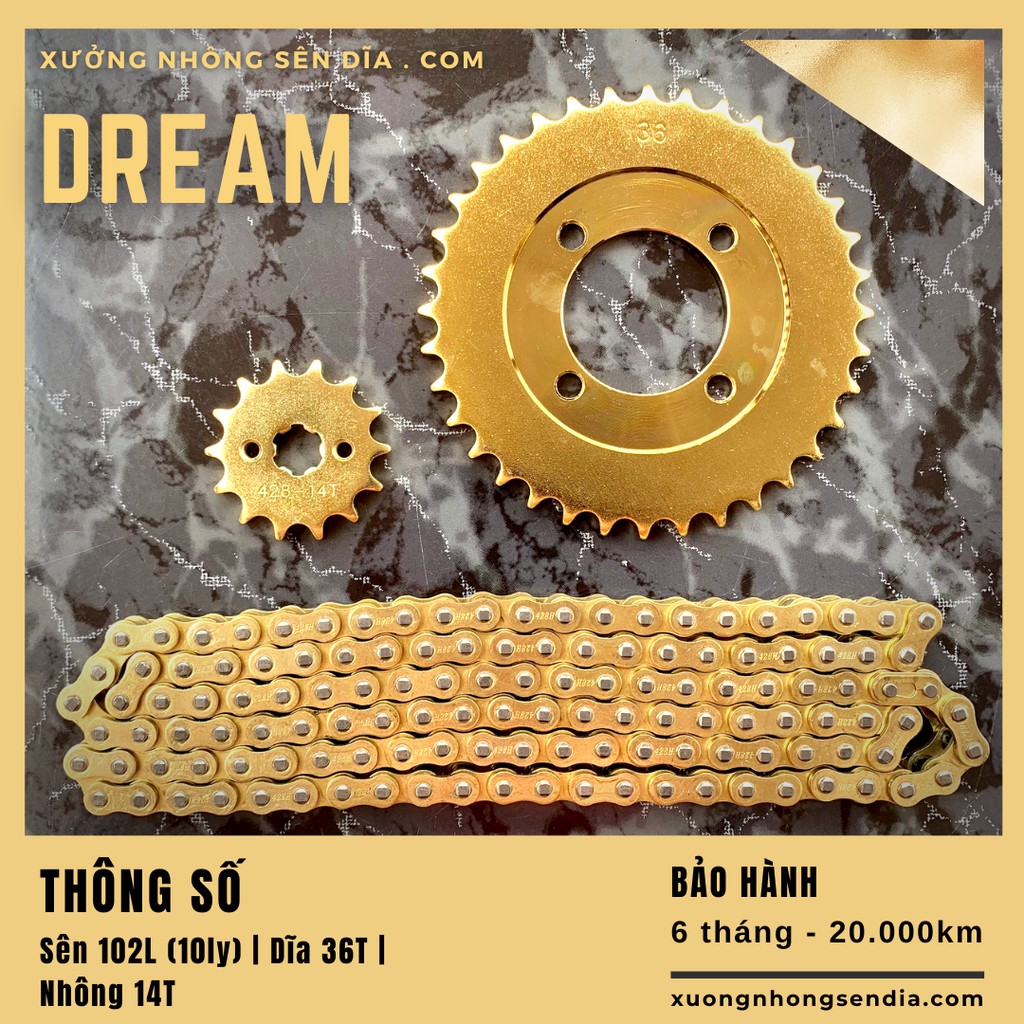 NHÔNG DĨA DREAM VÀNG - SÊN VÀNG (WAVE NHỎ)