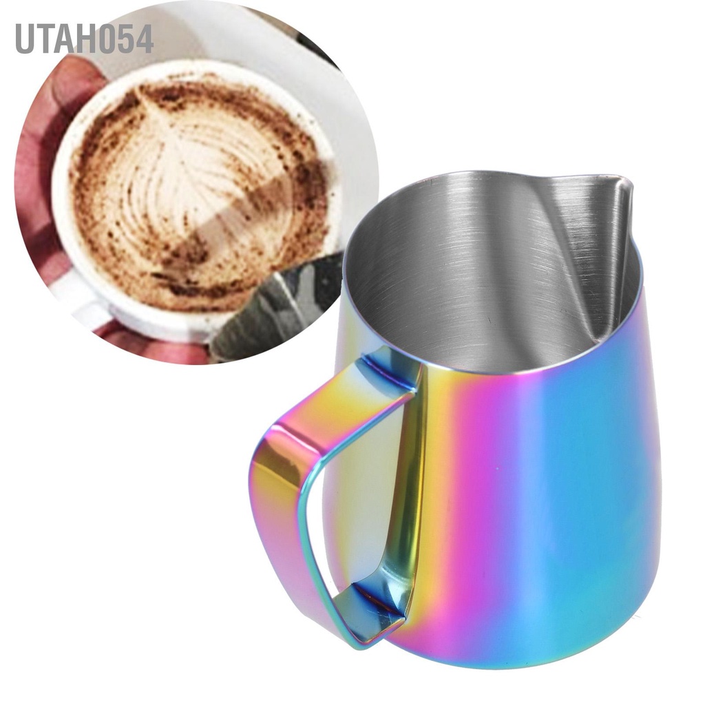 Utah054 Bình tạo bọt sữa bằng thép không gỉ Miệng nhọn Cốc làm lạnh cà phê cho nhà bếp