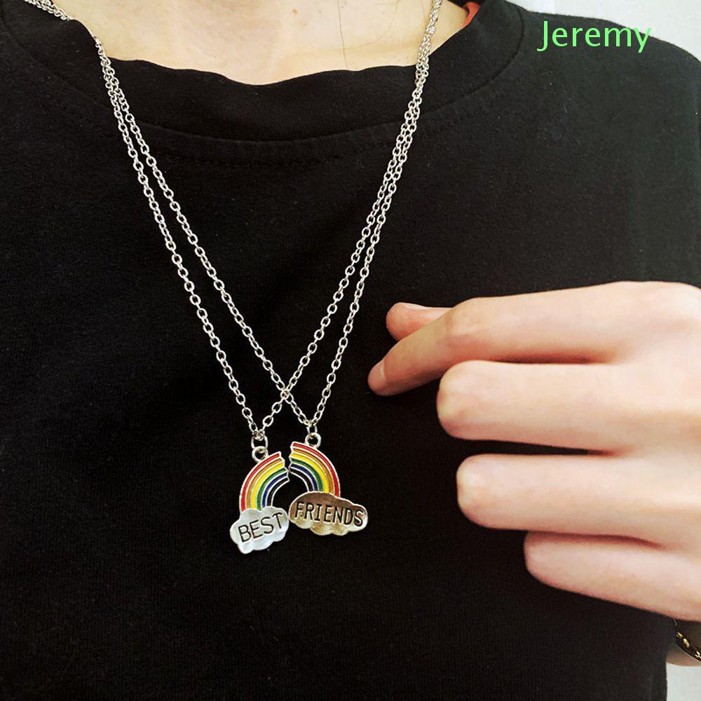 Vòng cổ Tình Bạn Phối Mặt Hình Cầu Vồng Dễ Thương Sáng Tạo Phong Cách Vintage Jeremy1