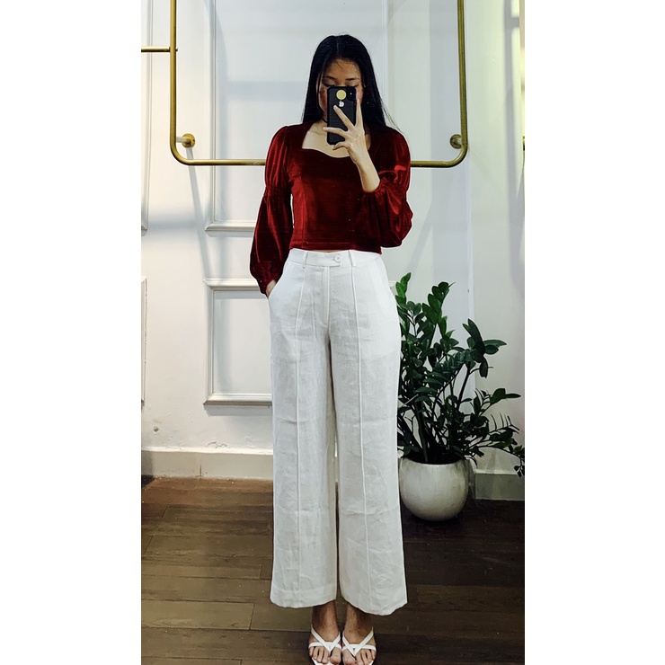 Áo nhung croptop dài tay VANIA