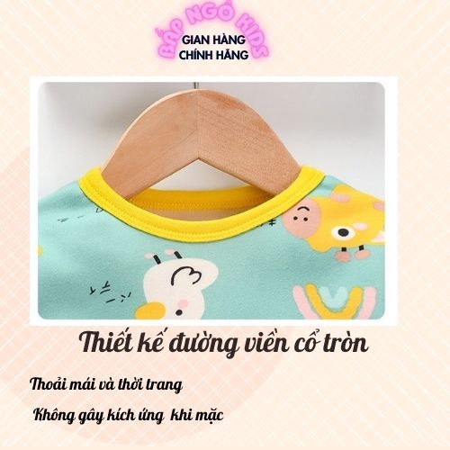 Bộ nỉ bông cho bé, quần áo dài tay bé trai gái, lót nhung cao cấp Bắp Ngô Kids