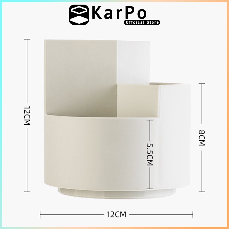 Cốc đựng bút, dụng cụ học tập, đồ dùng cá nhân KarPo CB-102 xoay 360 độ tiện dụng