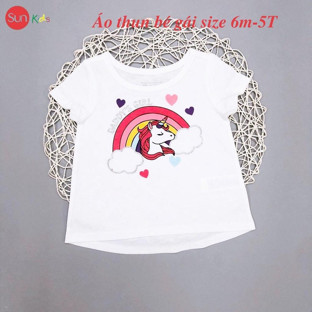 Áo thun bé gái xuất xin, áo phông bé gái chất cotton mềm mát, size 6m - 5 tuổi - SUNKIDS