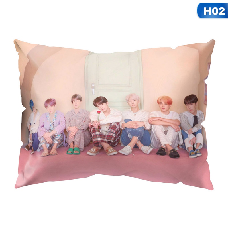 Vỏ Gối Dài 50x30cm In Hình Thành Viên Bts