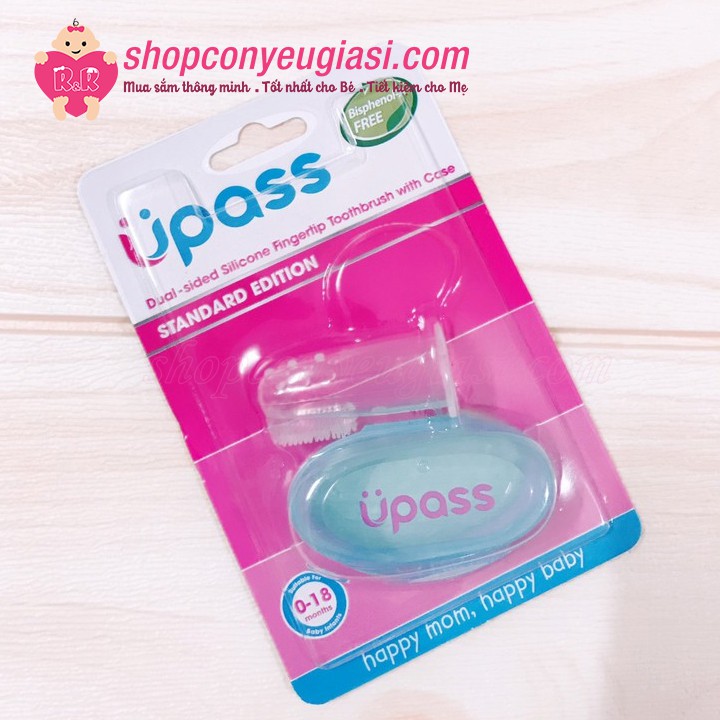 Bàn Chải Đánh Răng Upass Xỏ Ngón Silicon Kèm Hộp UP4002