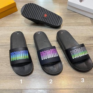Dép dsq in chữ 3 màu - dép đế cao dsq nam