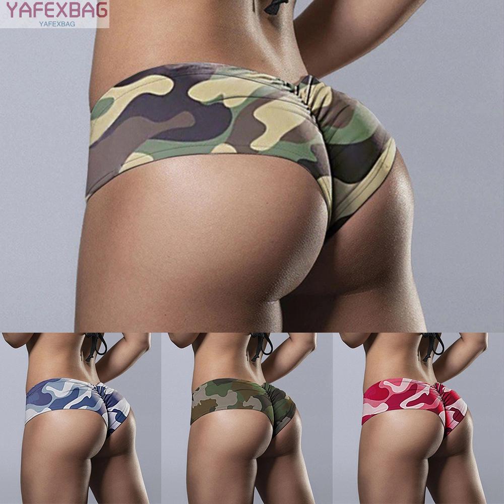 Women  Stretch Camo Print  Casual Shorts Yoga Pants Gym Club Hot Pants