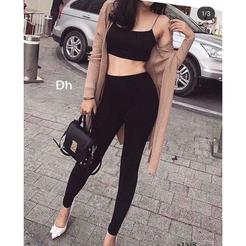 Quần legging dáng dài mác TÍM siêu hot ( kèm ảnh thật, video) (TranHuongShop - chuyên đồ nữ)