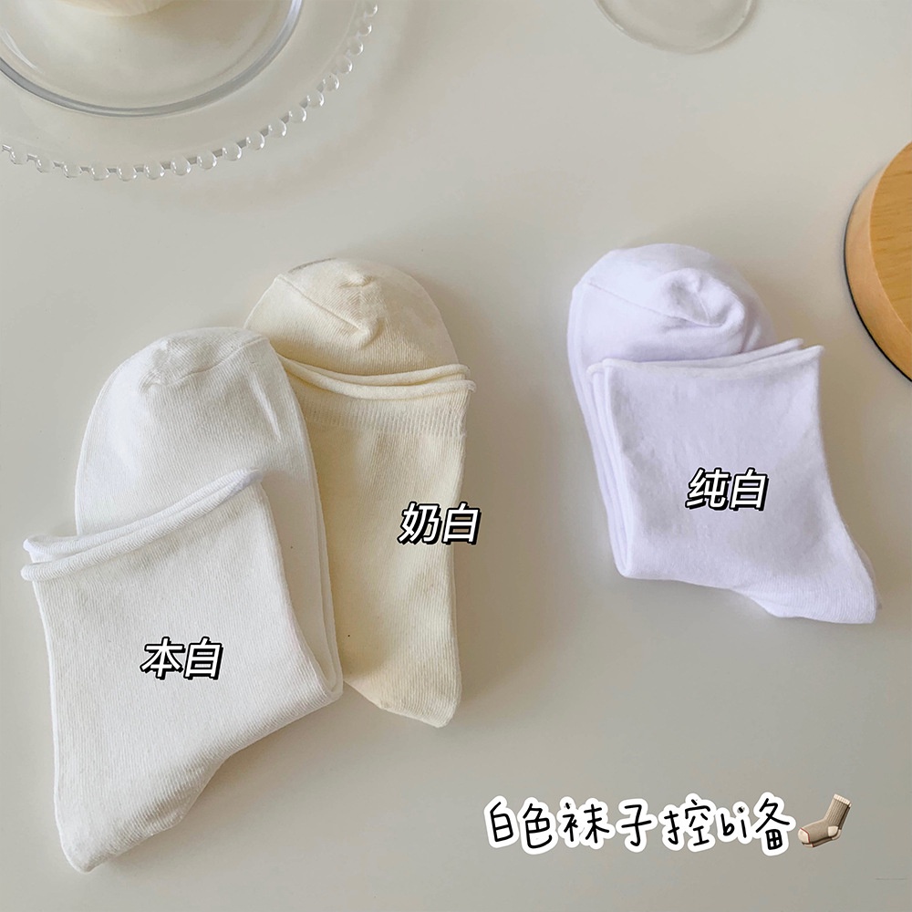 Vớ Cotton Mỏng Cuộn Tròn Màu Sắc Ngọt Ngào Thời Trang Xuân Hè