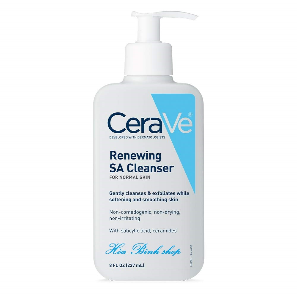 [Hàng USA] Sữa rửa mặt ngừa mụn & se khít lỗ chân lông CeraVe Renewing SA Cleanser (237ml)