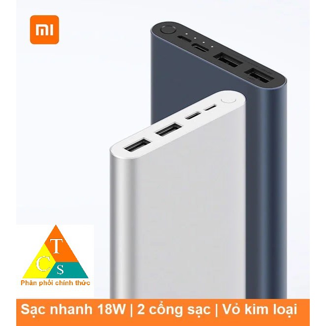 Pin Sạc Dự Phòng 10000mAh Xiaomi bản sạc nhanh 18W Gen3 PLM13ZM