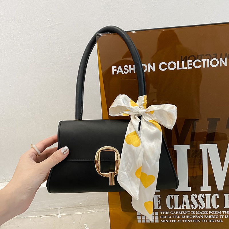 Túi xách kẹp nách nữ phối nơ cao cấp sang trọng, túi đeo vai khoá vuông đi làm đi chơi - 21JUN STORE