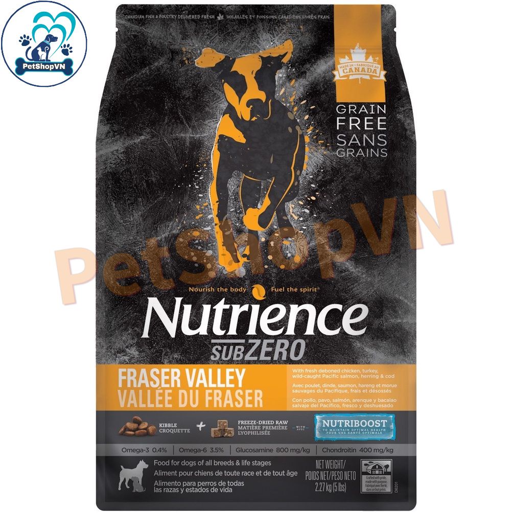 Thức Ăn Cho Chó Corgi Hạt NUTRIENCE SUBZERO Túi 500G Vị Gà Tây, Cá hồi & Rau Củ Quả