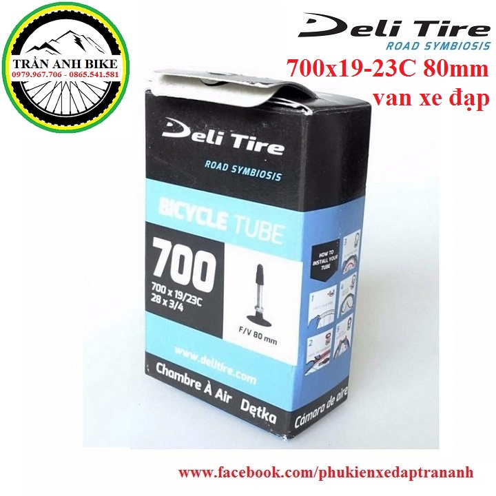 Săm ruột xe đạp dành cho vành 700 x 23c/25c/28c/32c/35c/40c xe đạp đua Deli Tire