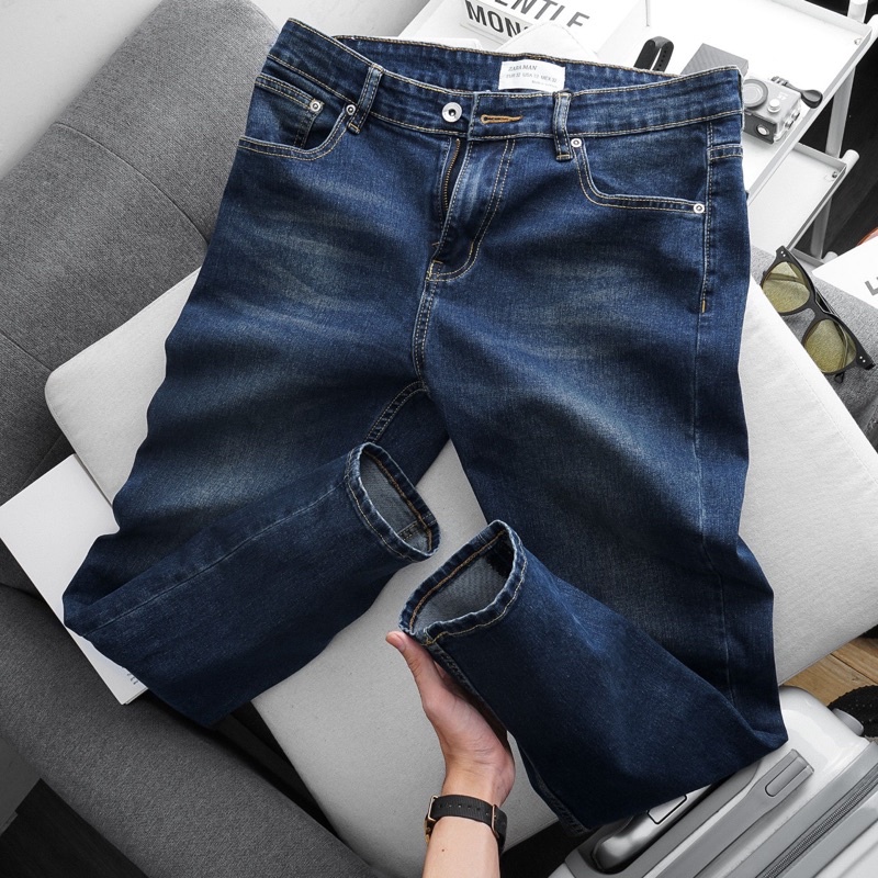 Quần jean nam xanh nhạt hàng cao cấp VNXK co giãn slimfit | BigBuy360 - bigbuy360.vn