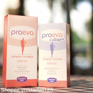 Combo 1 hộp dung dịch vệ sinh phụ nữ Proeva Collagen và 1 hộp Proeva Intimate Cleanser