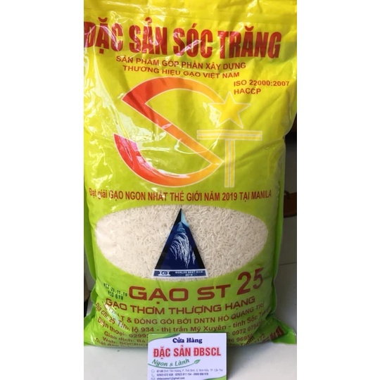 Gạo ST25 Bao 5kg, Gạo ST 25 Ngon Nhất Thế Giới