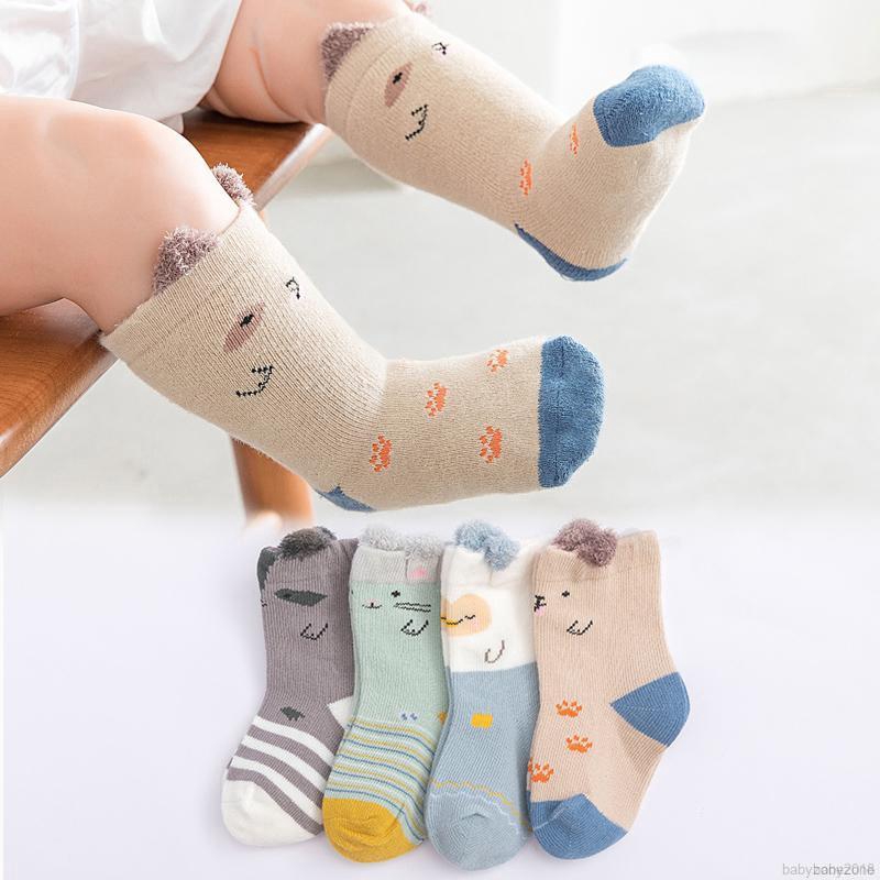 Bộ 4 Đôi Vớ Họa Tiết Hoạt Hình Cho Bé