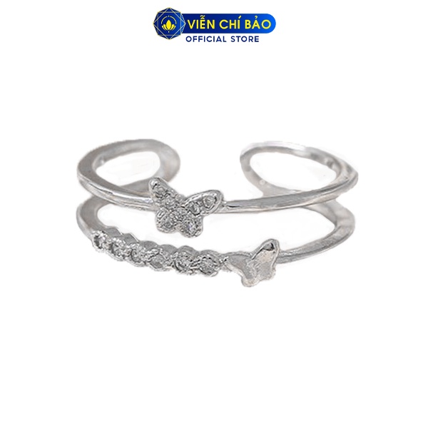 Nhẫn bạc nữ hồ điệp đá trắng chất liệu bạc 925 thời trang phụ kiện trang sức nữ thương hiệu Viễn Chí Bảo N400751