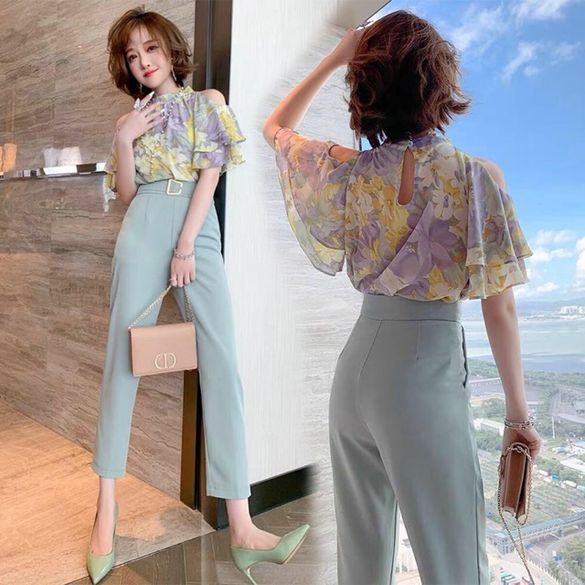 Set bộ công sở thời trang cổ nơ cao cấp bao đẹp size M L Xl 2Xl