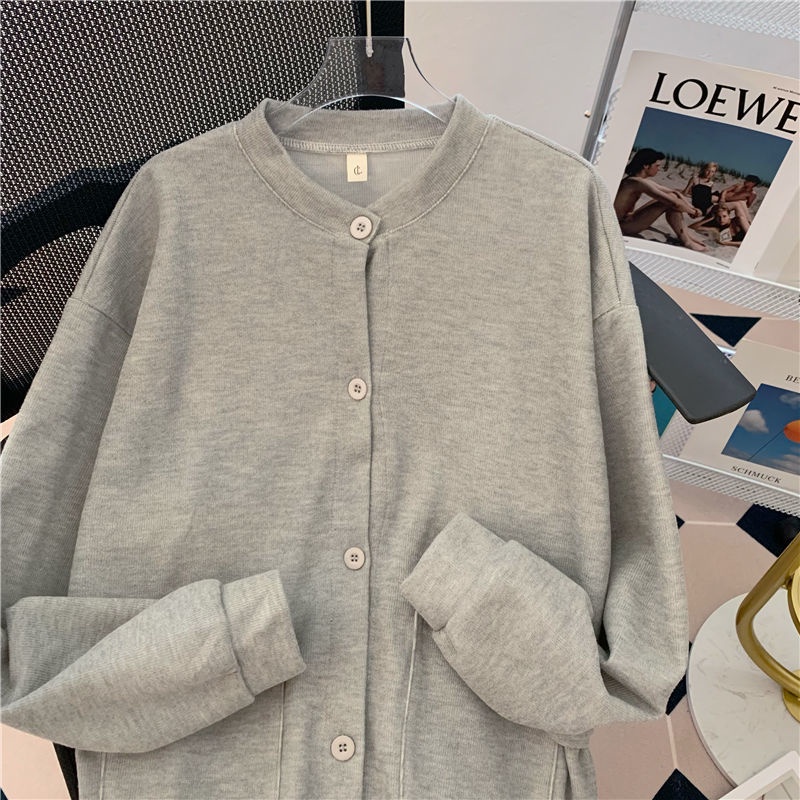 Áo Khoác cardigan Màu Trơn Phong Cách Hàn Quốc Thời Trang Mùa Thu Mới