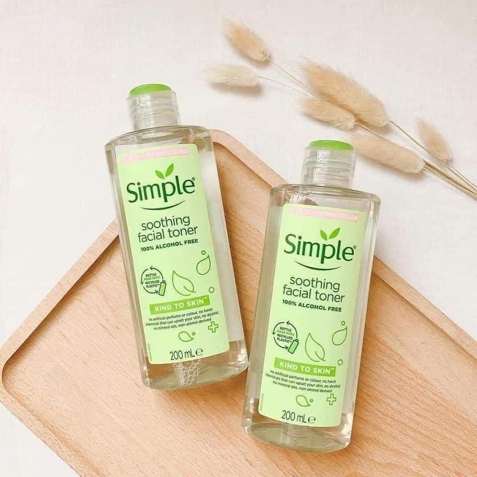 Nước hoa hồng Simple ☘️ Free ship ☘️Toner Simple Kind To Skin Soothing Facial 200ml