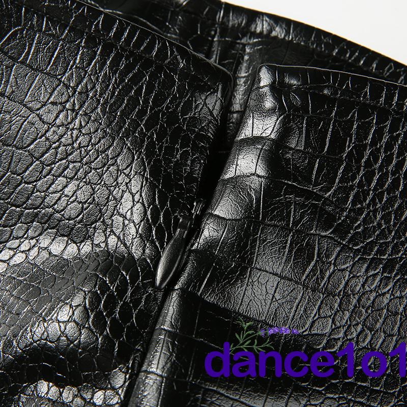 Chân váy da PU lưng cao màu trơn thiết kế xẻ tà thời trang quyến rũ cho nữ