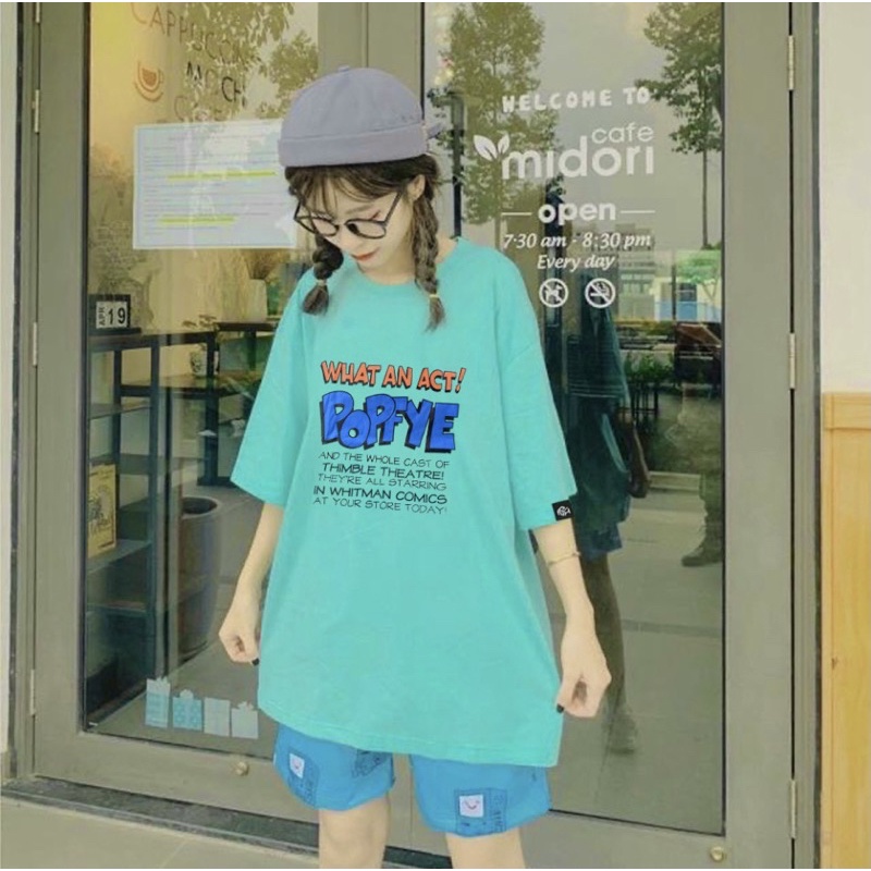 Áo thun phông nam nữ logo tay PINK tay lỡ form rộng POPFYE Unisex