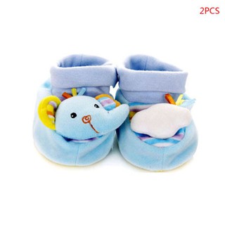 Infant Cartoon Socks Animal Soft Plush Baby Rattle Toys Newborn Foot Finder Sock