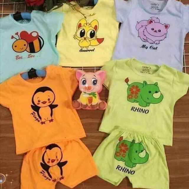 Set 5 bộ cotton cộc tay cho bé