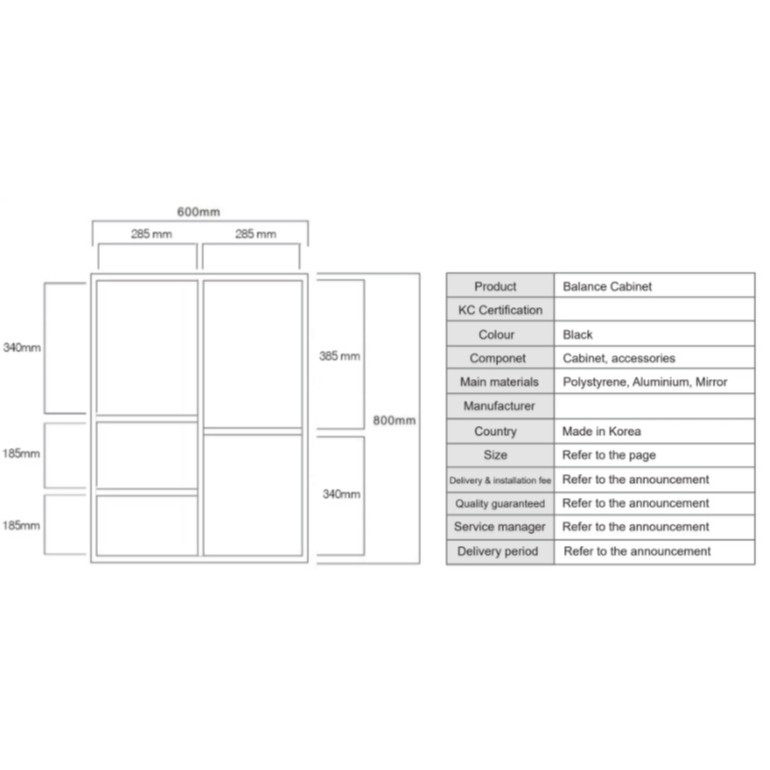 Tủ gương Treo Phòng Tắm Cao Cấp NEMO-Hàn Quốc  - Blance Cabinet