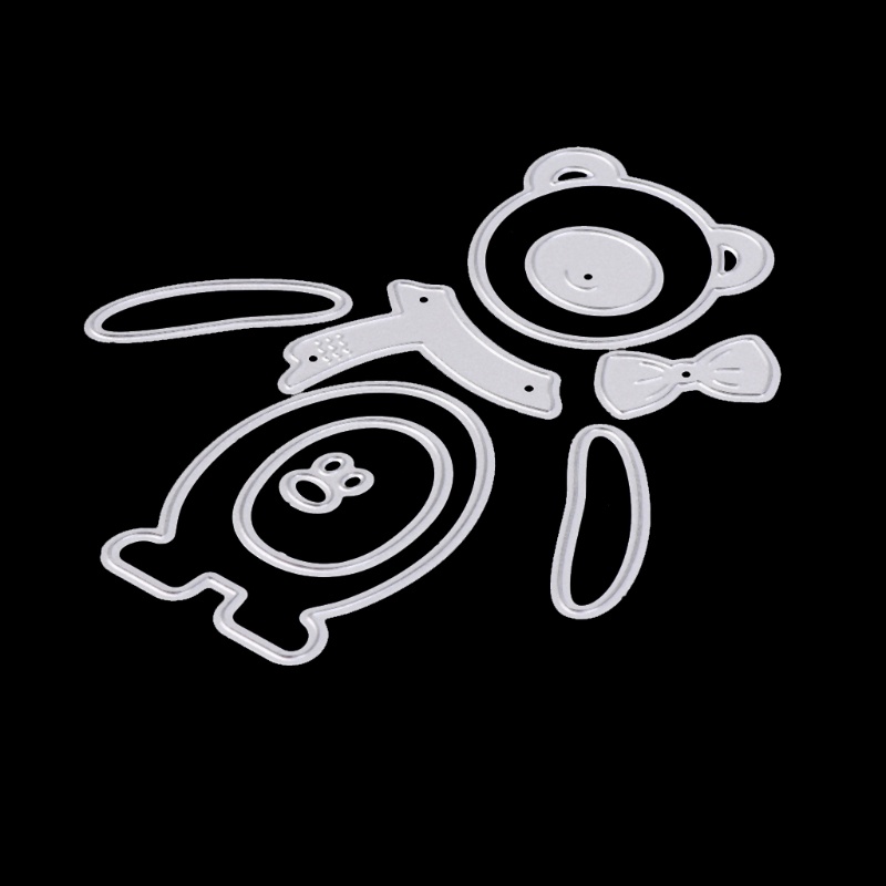 Khuôn Cắt Giấy Làm Từ Kim Loại Hình Gấu Trang Trí Scrapbook