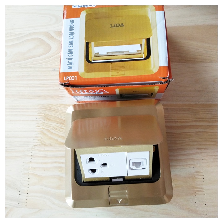 Mặt Ổ cắm âm sàn - Ổ 2 chấu, 3 Chấu LiOA - Chính hãng