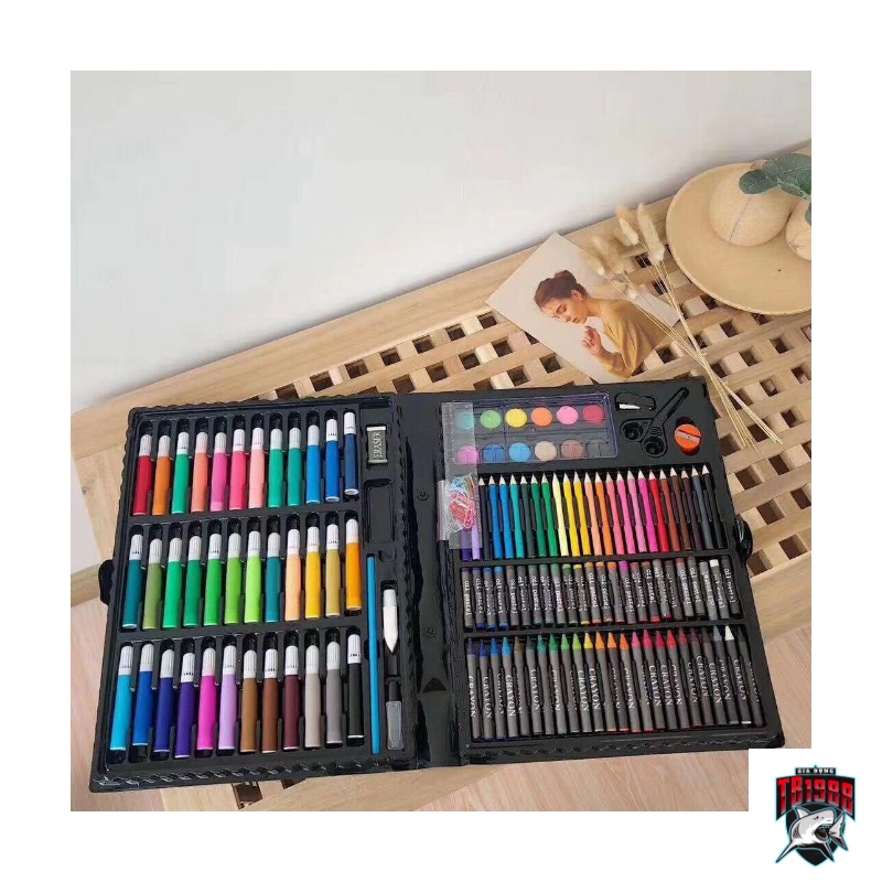 Hộp màu 150 chi tiết, bộ màu vẽ đa năng 150 màu, hộp bút chì màu, bút vẽ bộ màu vẽ đa năng cho bé , chất liệu an toàn